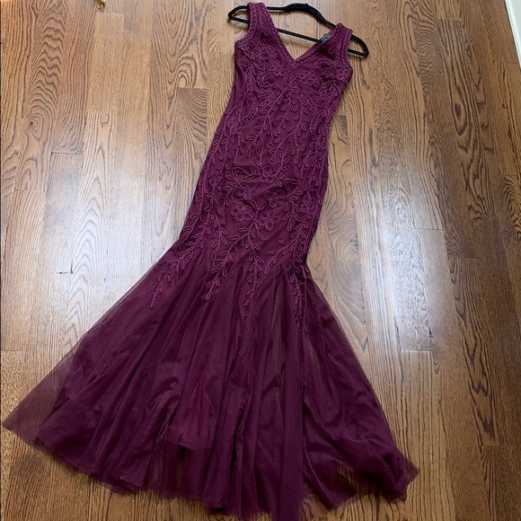 Aqua Dresses & Skirts - burgundy gown
